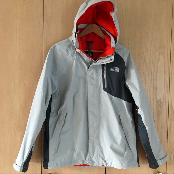 The North Face Gray HyVent Waterproof Full Zip Removeable Hood Jacket Men's L - Picture 7 of 13